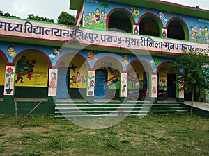 An upgraded middle - school building in India
