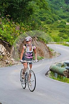 Uphill on a bicycle