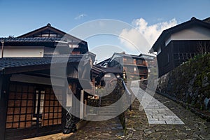 Uphill trail of Magome juku preserved town, Kiso valley