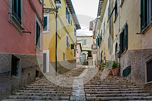 Uphill walking street of Portoferraio. Elba island