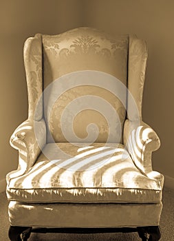 Upholstered Chair in Corner
