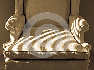 Upholstered Chair with Sunlight Stripes