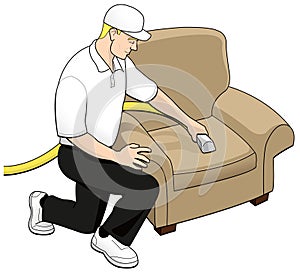 Upholstery Cleaning Tech Clip Art