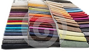 Upholstery color samples on the white background.