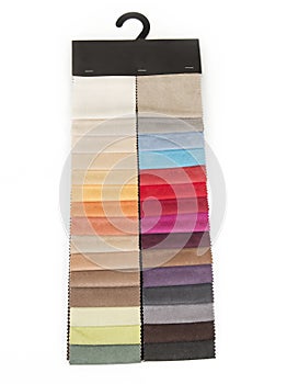 Upholstery color samples on the white background.