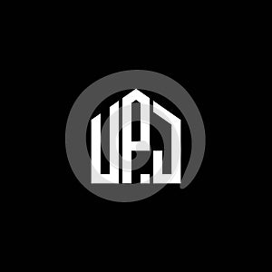 UPJ letter logo design on BLACK background. UPJ creative initials letter logo concept. UPJ letter design