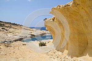 Uplifted wavecut notch on Crete, Greece