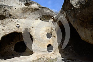 Uplistsikhe Cave Town located on left bank of river Mtkvari, Geo photo