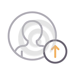 Upload account thin color line vector icon
