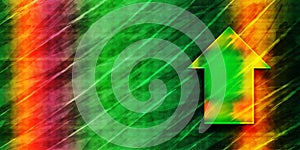 Upload arrow icon abstract premium green banner background colorful pattern bright texture