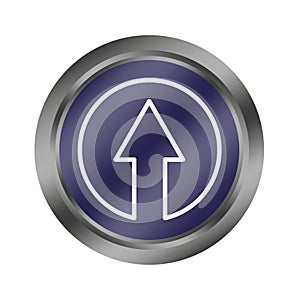 Upload arrow icon. Direction navigation symbol. Upward pointing element. Vector progress indicator.