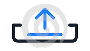 Upload arrow icon, file transfer sending, vector design Generative AI
