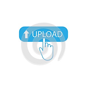Upload button, click, website element. Vector illustration