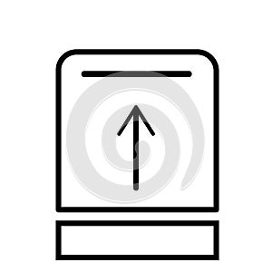 Upload button icon vector sign and symbol isolated on white background, Upload button logo concept