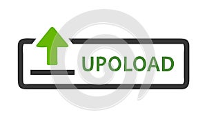UPLOAD Button with Upward Arrow for File Submission, vector design Generative AI
