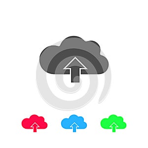 Upload cloud icon flat
