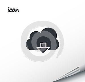 Upload on cloud vector icon on a wrapped silver sheet