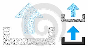 Upload Container Vector Mesh 2D Model and Triangle Mosaic Icon