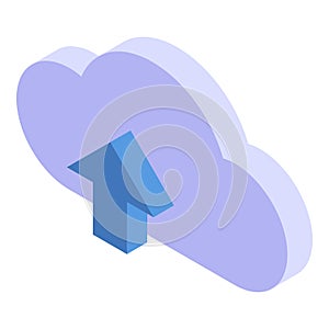 Upload data storage icon, isometric style