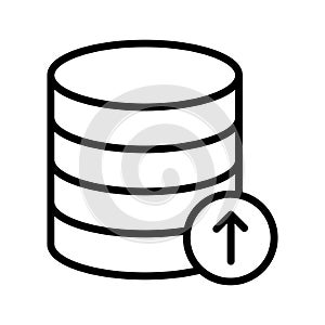 Upload database thin line vector icon