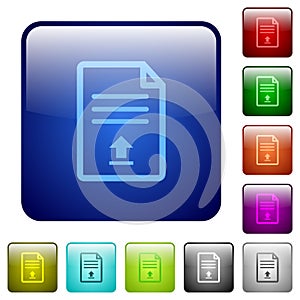 Upload document color square buttons