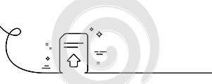 Upload Document line icon. File sign. Continuous line with curl. Vector