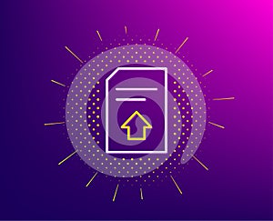 Upload Document line icon. File sign. Vector