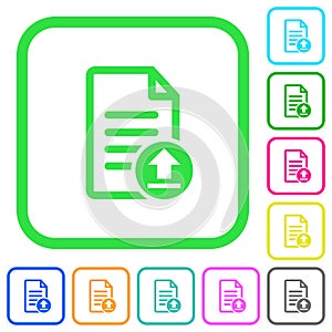 Upload document vivid colored flat icons icons