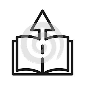 Upload and Download book line icon. linear style sign for mobile concept and web design. Open ebook and arrow up outline vector