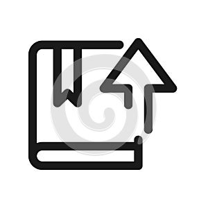 Upload and Download book line icon. linear style sign for mobile concept and web design. Open ebook and arrow up outline vector