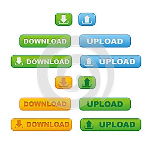 Upload and download button sets