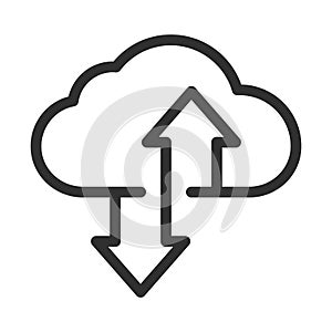 Upload download cloud arrow icon symbol. Vector illustration