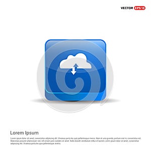 Upload Download Cloud Icon - 3d Blue Button