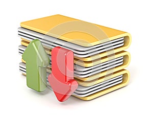 Upload, download folder icon 3D