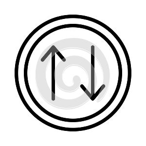 Upload download thin line vector icon