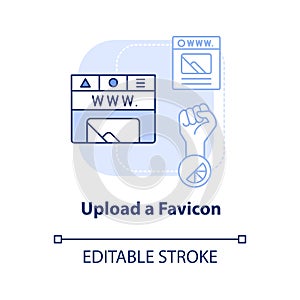 Upload favicon light blue concept icon
