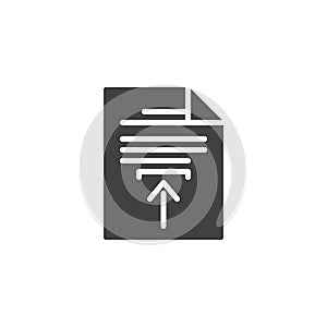 Upload file document vector icon
