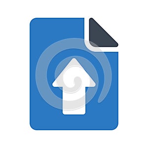 Upload file glyph color flat vector icon