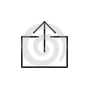 upload file icon vector from user interface concept. Thin line illustration of upload file editable stroke. upload file linear