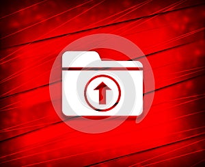 Upload files icon shiny line red background illustration