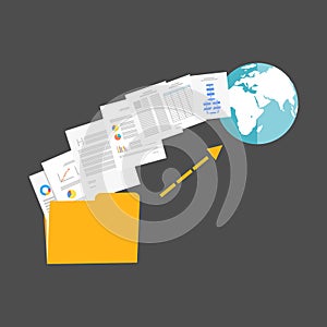 Upload files to internet illustration.
