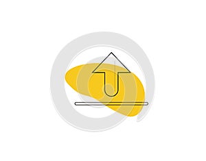 Upload Flat Icon on white background in vector illustration