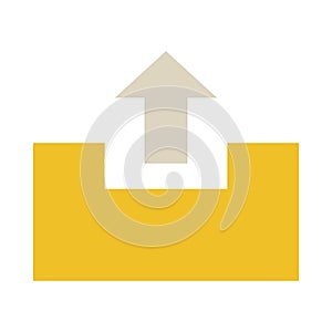 Upload folder icon. flat illustration of upload folder vector icon for web