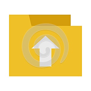 Upload folder icon. flat illustration of upload folder vector icon for web
