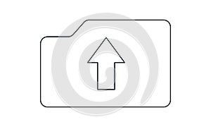 Upload folder icon. flat illustration of upload folder vector icon for web
