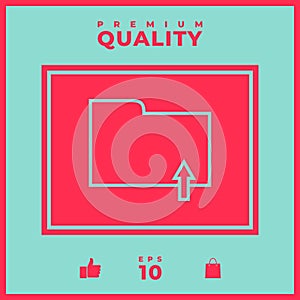 Upload folder - line icon. Graphic elements for your design