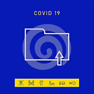 Upload folder - line icon. Graphic elements for your design