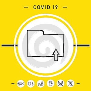 Upload folder - line icon. Graphic elements for your design