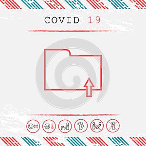 Upload folder - line icon. Graphic elements for your design