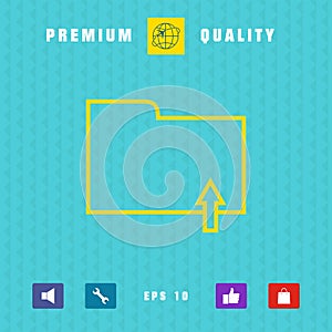 Upload folder - line icon. Graphic elements for your design